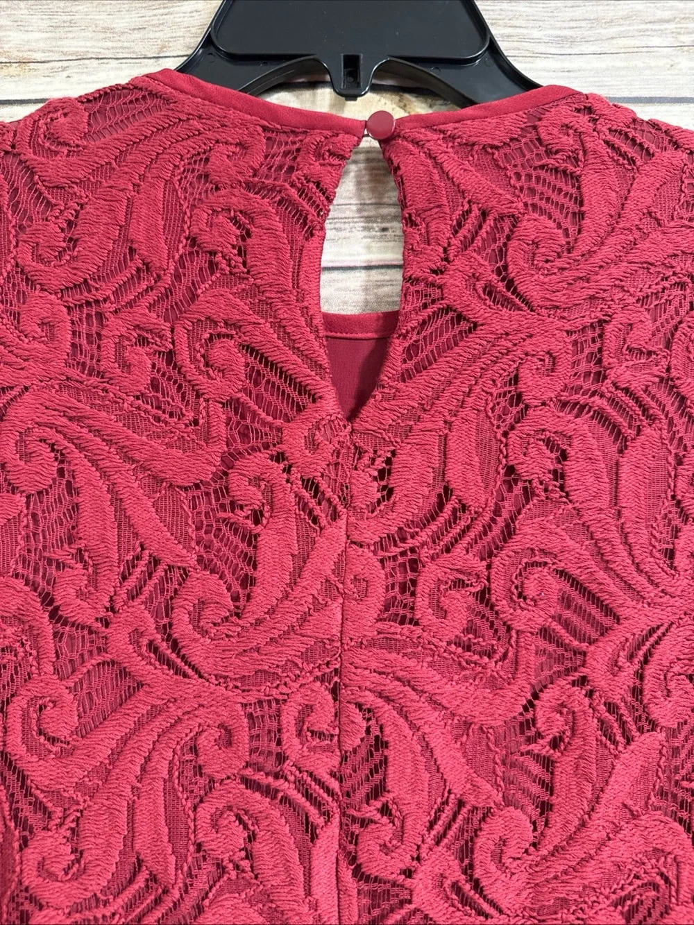 NWT Max Mara studio Esordio Lace Dress Floral Lace Overlay Red Rust Size 2
